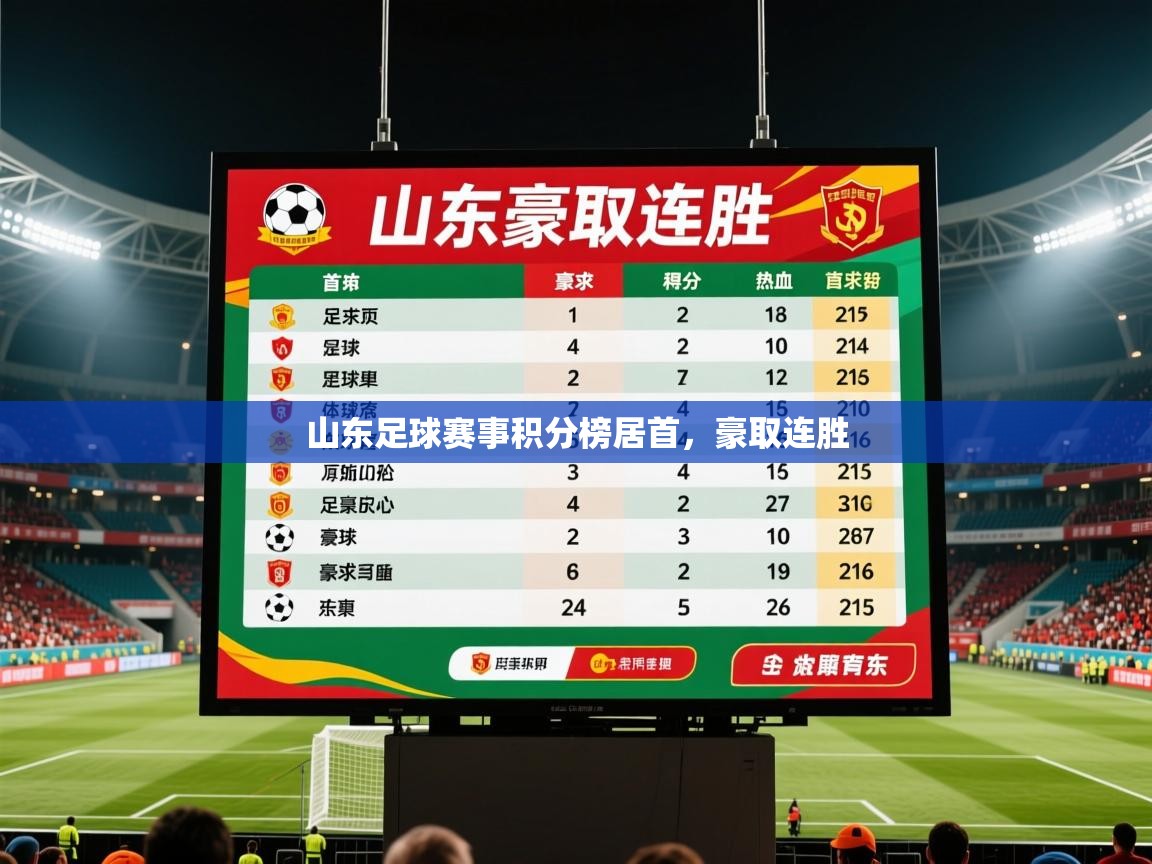 2025 完美体育官网山东足球赛事积分榜居首，豪取连胜  第3张